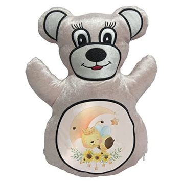 BK Gift Sevimli Arı Tasarımlı Krem Ayıcık Yastık