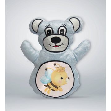 BK Gift Sevimli Arı Tasarımlı Mavi Ayıcık Yastık