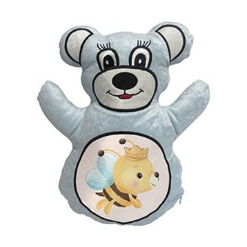 BK Gift Sevimli Arı Tasarımlı Mavi Ayıcık Yastık