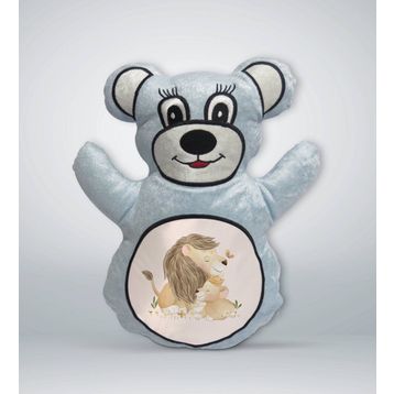 BK Gift Sevimli Aslan 4 Tasarımlı Mavi Ayıcık Yastık