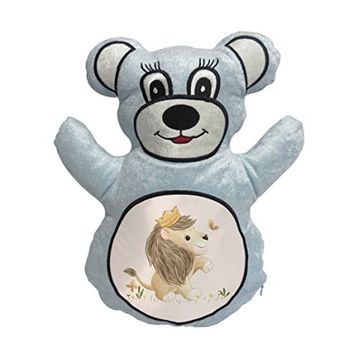 BK Gift Sevimli Aslan Tasarımlı Mavi Ayıcık Yastık