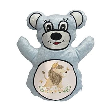 BK Gift Sevimli Aslan Tasarımlı Mavi Ayıcık Yastık