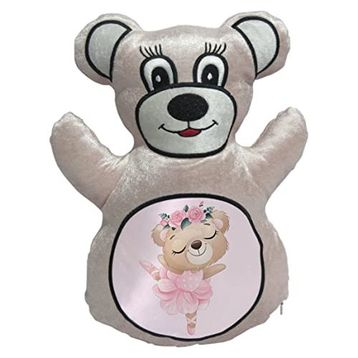 BK Gift Sevimli Ayıcık Tasarımlı Krem Ayıcık Yastık