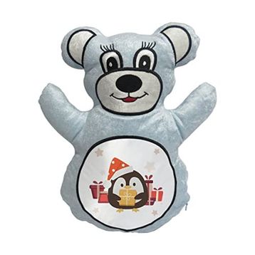 BK Gift Sevimli Penguen Tasarımlı Mavi Ayıcık Yastık