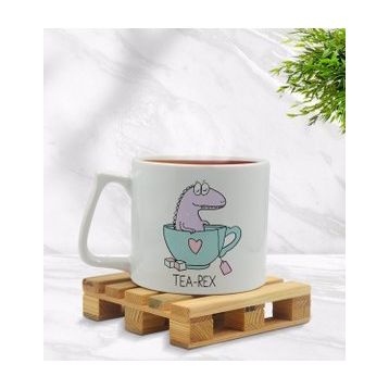 BK Gift Tea Rex Tasarımlı Middle Beyaz Kupa Bardak