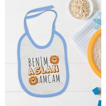 BK Kids Aslan Amcam Tasarımlı Beyaz Bebek Mama Önlüğü