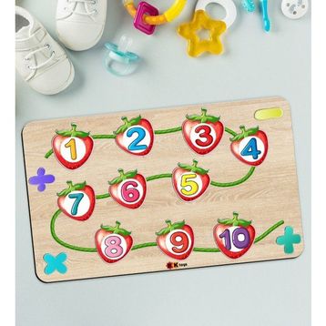 BK Toys Çocuklara Özel Sayılar Temalı Büyük Boy Ahşap Eğitici Yapboz 50x30cm Puzzle