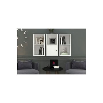 BKConcept DVR-1060-Ç Beyaz 100 cm Kitaplıklı Kapaklı Duvar Rafı
