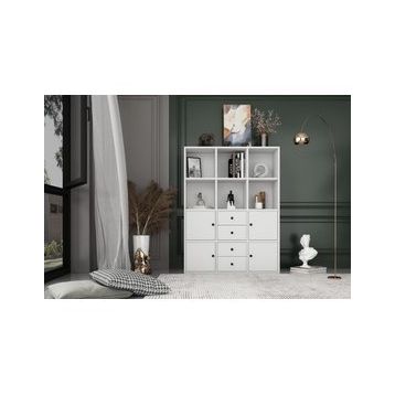 BKConcept KTP-1071-Ç 4 Kapaklı Çekmeceli Raflı 97 cm Beyaz Kitaplık
