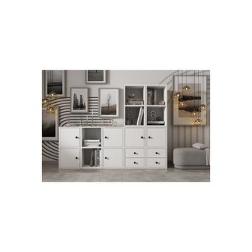 BKConcept KTP-1441-Ç 6 Kapaklı Çekmeceli 165 cm Beyaz Kitaplık