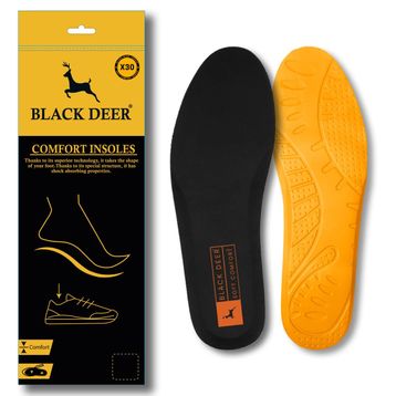 Black Deer Technology X30 Soft Comfort Siyah - Turuncu Ortopedik Tabanlık