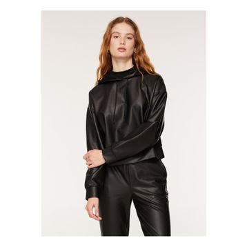 Black On Black B3WL-SWT36 Kapüşon Yaka Düz Siyah Kadın Sweatshirt