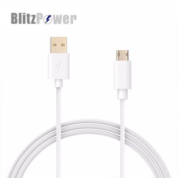 BlitzPower Beyaz Android İçin Micro USB Şarj Kablosu