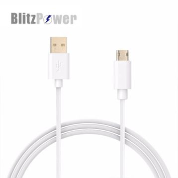 BlitzPower Beyaz Android İçin Micro USB Şarj Kablosu
