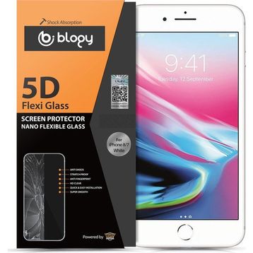 Blogy iPhone 8-7 Flexi 5D Beyaz Ekran Koruyucu