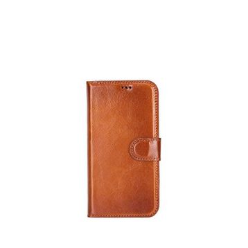 BloominBag Aurel Magna Iphone 16 Pro Golden Tan Deri Rfid Korumalı Magsafe Kahverengi Uyumlu Cüzdan Telefon Kılıfı