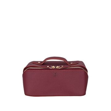 BloominBag Ella Terra Burgendy Bordo Deri Makyaj Çantası