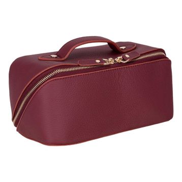 BloominBag Ella Terra Burgendy Bordo Deri Makyaj Çantası