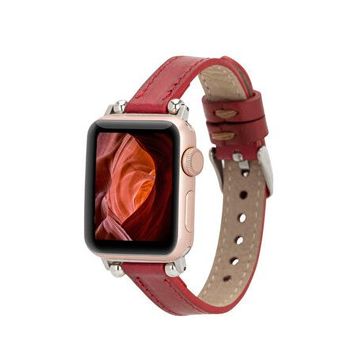 BloominBag Signature Crimson Red Deri Apple Watch Akıllı Saat Kordon