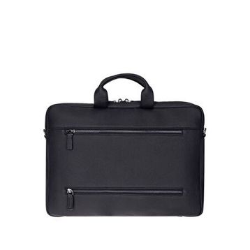 BloominBag Urban Shell Pro 16"" Noir Black Hakiki Deri Laptop Macbook Çantası