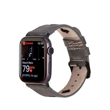 BloominBag Valais Apple Watch 44/45/46/49 mm Gri Stone Ash Deri Akıllı Saat Kordon