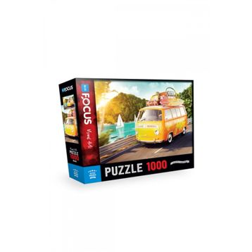 Blue Focus 1000 Parça Retro Minibüs Puzzle