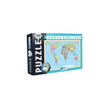 Blue Focus 200 Parça Dünya Haritası Puzzle