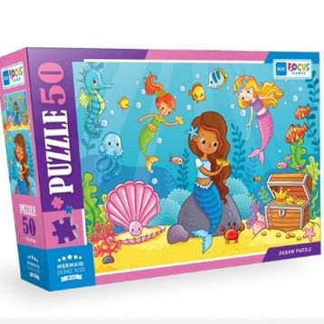 Blue Focus 50 Parça Mermaid Deniz Kızı Puzzle
