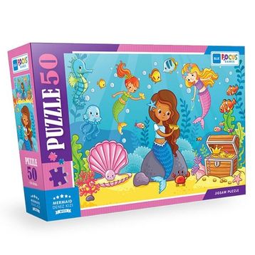 Blue Focus 50 Parça Mermaid Deniz Kızı Puzzle