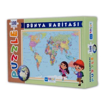 Blue Focus Dünya Haritası 100 Parça Puzzle