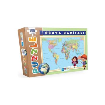 Blue Focus Dünya Haritası 100 Parça Puzzle