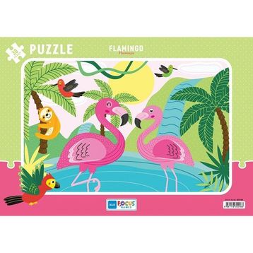 Blue Focus Flamingo 30 Parça Frame Kız Çocuk Puzzle