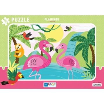 Blue Focus Flamingo 30 Parça Frame Kız Çocuk Puzzle