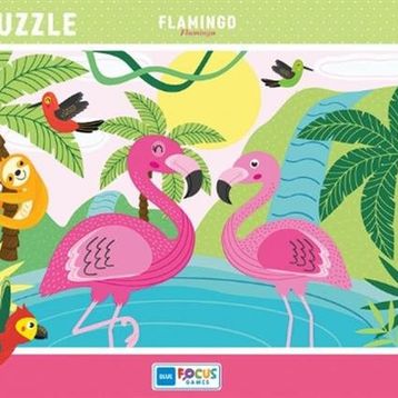 Blue Focus Flamingo 30 Parça Frame Kız Çocuk Puzzle