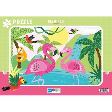 Blue Focus Flamingo 30 Parça Frame Kız Çocuk Puzzle