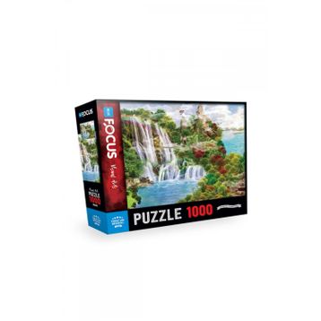 Blue Focus Forest And Waterfall 1000 Parça Puzzle