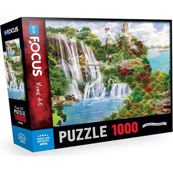 Blue Focus Forest And Waterfall 1000 Parça Puzzle