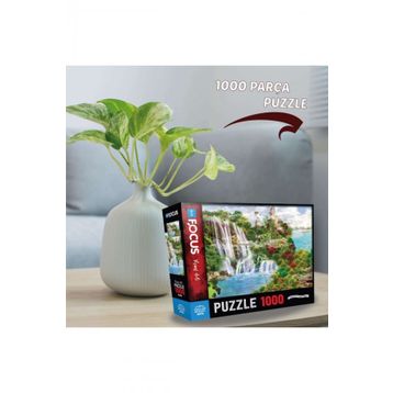 Blue Focus Forest And Waterfall 1000 Parça Puzzle