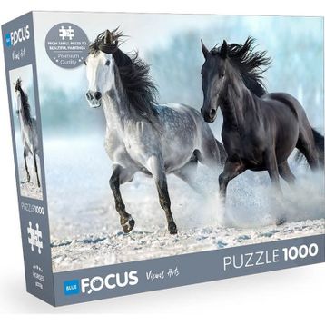 Blue Focus Horses Atlar 1000 Parça Puzzle