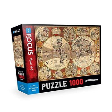 Blue Focus Old World Map Eski Dünya Haritası 1000 Parça Puzzle