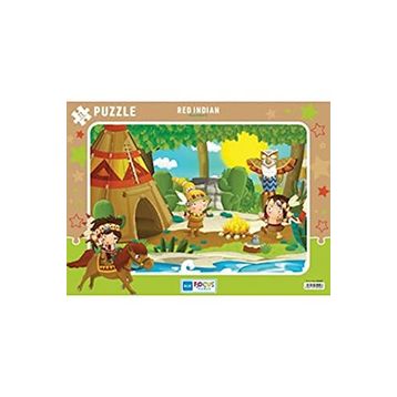 Blue Focus Red Indian Kızılderili 72 Parça Puzzle
