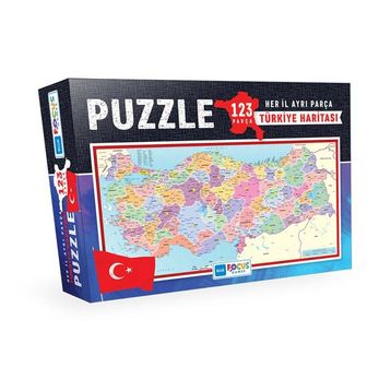 Blue Focus Türkiye Haritası Kutulu 123 Parça Puzzle