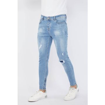 Blue White Erkek Yama Detaylı Açık Mavi Jean