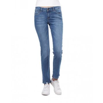 Blue White Mavi Düşük Bel Kadın Jean Pantolon