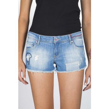 Blue White Mavi Jean Kadın Şort
