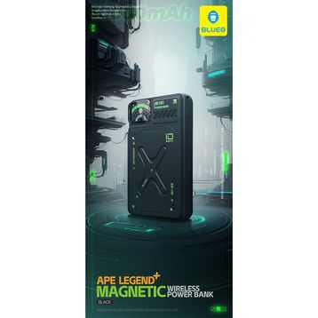 Blueo Ape Legend Magsafe Kablosuz 10.000 mAh Siyah Powerbank