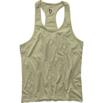 Bluu Basic Bej Fitness Gym Tank Top Erkek Sporcu Atleti