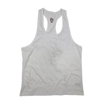 Bluu Basic Beyaz Fitness Gym Tank Top Erkek Sporcu Atleti