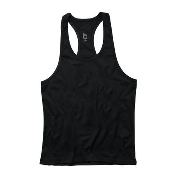 Bluu Basic Siyah Fitness Gym Tank Top Erkek Sporcu Atleti