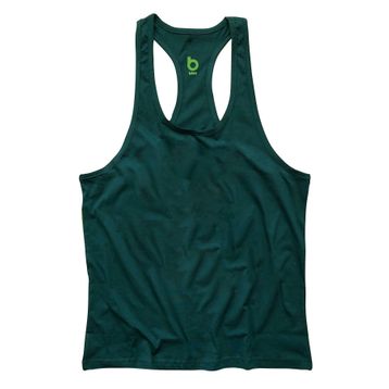 Bluu Basic Yeşil Fitness Gym Tank Top Erkek Sporcu Atleti
